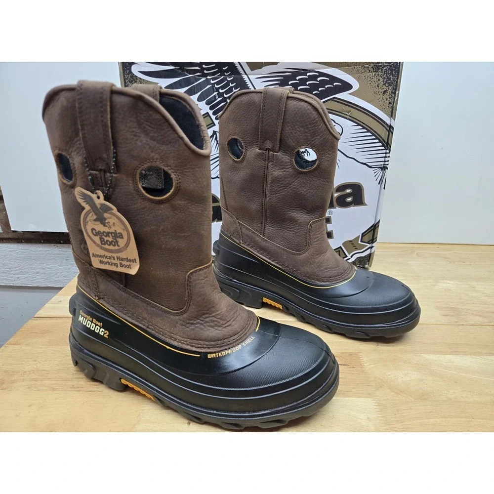 Georgia Boot Muddog 2 Boots Mens Size 10 Waterproof Stiff Toe Work Boot